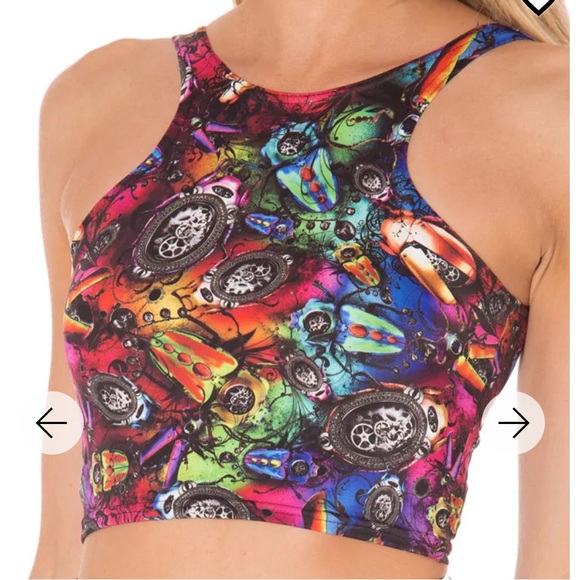 BlackMilk Clothing- Bugs on Acid Reversible Crop Top- Size Medium- PC - Picture 2 of 5